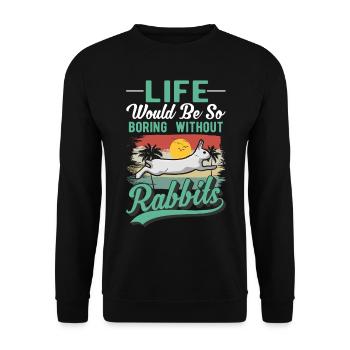 Lapin Cadeau Lapin Lapin Lapin - Sweat-shirt Unisexe - noir - Devant - Alina (178cm) & Michal (187cm)