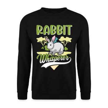 Rabbit Whisperer Rabbit Whisperer - Unisex Sweatshirt - black - Front - Alina (178cm) & Michal (187cm)