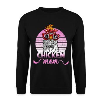 Chicken mom mother of chickens hen saying chicken - Unisex Sweatshirt - black - Front - Alina (178cm) & Michal (187cm)