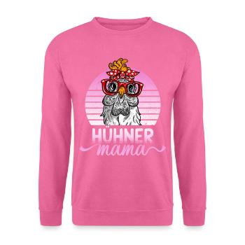 Hühner Mama Mutter Huhn Hennen Design Hühnerzucht - Unisex Pullover - Pink - Vorne