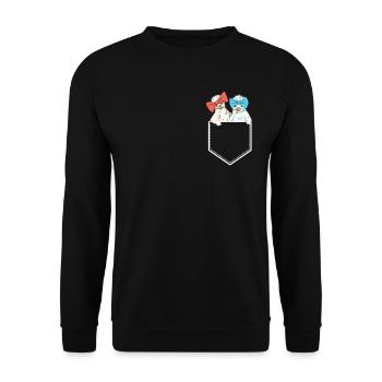 Funny silk chickens in the bag chicken chickens - Unisex Sweatshirt - black - Front - Alina (178cm) & Michal (187cm)