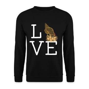 Chicken Love Chicken and Love Chicken Breeder Design - Unisex Sweatshirt - black - Front - Alina (178cm) & Michal (187cm)