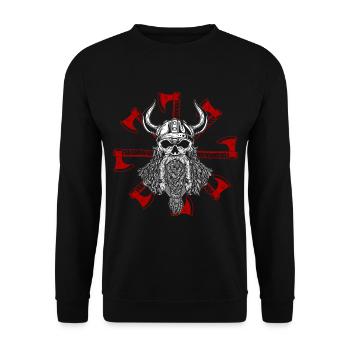 Viking warrior symbol sun Norse Germanic tribes - Unisex Sweatshirt - black - Front - Alina (178cm) & Michal (187cm)
