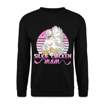 Silkie Poulet Maman Poulet Soyeux Poulet Maman Poulet - Sweat-shirt Unisexe - noir - Devant - Alina (178cm) & Michal (187cm)