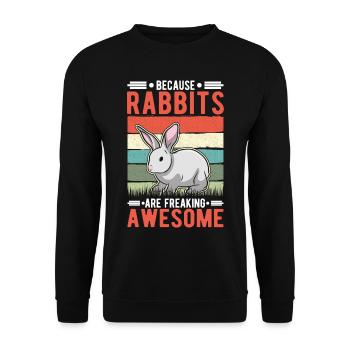 Lapin Cadeau Lapin Lapin Lapin - Sweat-shirt Unisexe - noir - Devant - Alina (178cm) & Michal (187cm)