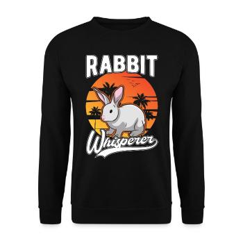 Rabbit Whisperer Rabbit Whisperer - Unisex Sweatshirt - black - Front - Alina (178cm) & Michal (187cm)