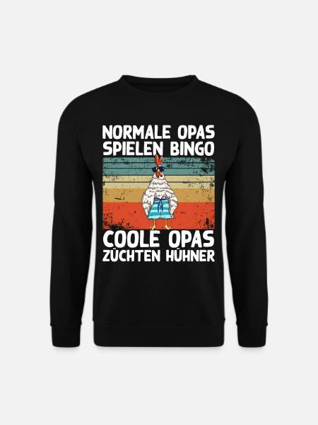 Coole Opas züchten Hühner Lustig Huhn Hahn Spruch - Unisex Pullover - Schwarz