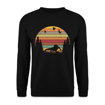 Bearded Dragon Retro - Unisex Sweatshirt - black - Front - Alina (178cm) & Michal (187cm)
