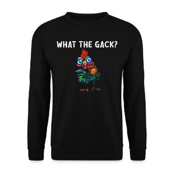 Coq de poulet Drôle de poulet Dire ce que le gack - Sweat-shirt Unisexe - noir - Devant - Alina (178cm) & Michal (187cm)