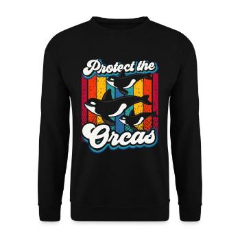 Protège les orques Orques Protéger la mer des baleines - Sweat-shirt Unisexe - noir - Devant - Alina (178cm) & Michal (187cm)