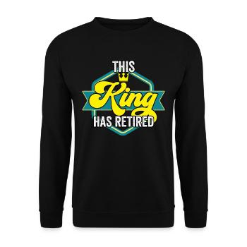 Dieser König Hat Sich Zur Ruhe Gesetzt Großvater - Unisex Pullover - Schwarz - Vorne - Alina (178cm) & Michal (187cm)