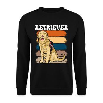 Retriever Diensthund Sprüche Retrievers Haustier - Unisex Pullover - Schwarz - Vorne - Alina (178cm) & Michal (187cm)