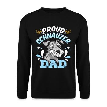 Stolzer Schnauzer Papa Hund Schnauzers Haustier - Unisex Pullover - Schwarz - Vorne - Alina (178cm) & Michal (187cm)