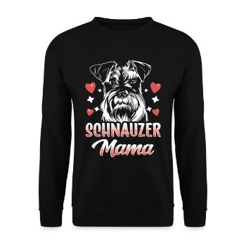 Schnauzer Mama Haustier Sprüche Hund Schnauzers - Unisex Pullover - Schwarz - Vorne - Alina (178cm) & Michal (187cm)