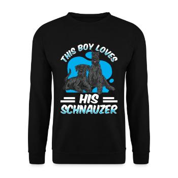 Ce garçon aime ses Schnauzer Schnauzers - Sweat-shirt Unisexe - noir - Devant - Alina (178cm) & Michal (187cm)