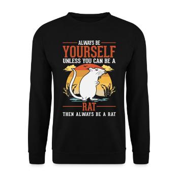 Rat Gift Domestic Rat Rat Owner - Unisex Sweatshirt - black - Front - Alina (178cm) & Michal (187cm)