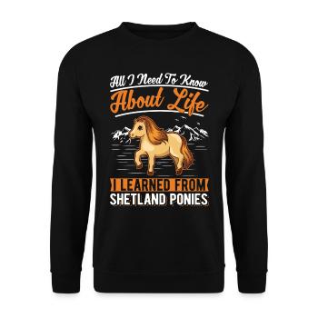 Poney Shetland Poney Shetland Shetty - Sweat-shirt Unisexe - noir - Devant - Alina (178cm) & Michal (187cm)