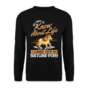 Poney Shetland Poney Shetland Shetty - Sweat-shirt Unisexe - noir - Devant - Alina (178cm) & Michal (187cm)