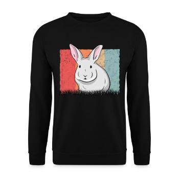Lapin Rétro Lapin Vintage - Sweat-shirt Unisexe - noir - Devant - Alina (178cm) & Michal (187cm)