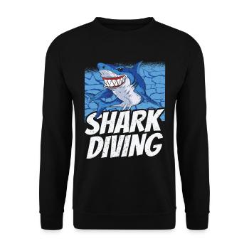 Shark Diving Shark Diving Shark Shark Shark - Unisex Sweatshirt - black - Front - Alina (178cm) & Michal (187cm)