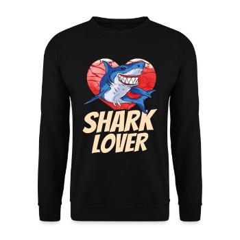 Shark Lover Shark Tooth Shark Shark Shark Diving - Unisex Sweatshirt - black - Front - Alina (178cm) & Michal (187cm)