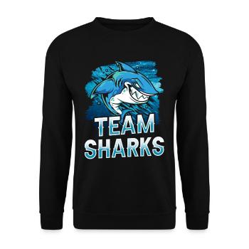 Team Sharks Shark Tooth Shark Shark Shark Diving - Sweat-shirt Unisexe - noir - Devant - Alina (178cm) & Michal (187cm)