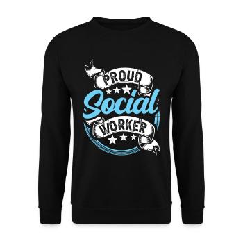 Fier travailleur social Formation Travailleur social - Sweat-shirt Unisexe - noir - Devant - Alina (178cm) & Michal (187cm)