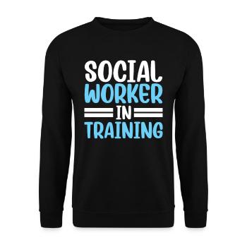 Social Worker In Training Social Worker - Unisex Sweatshirt - black - Front - Alina (178cm) & Michal (187cm)