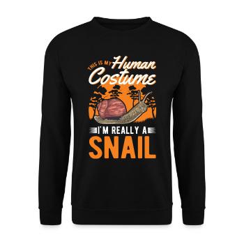 Schnecke Costume Humain Escargot Halloween - Sweat-shirt Unisexe - noir - Devant - Alina (178cm) & Michal (187cm)