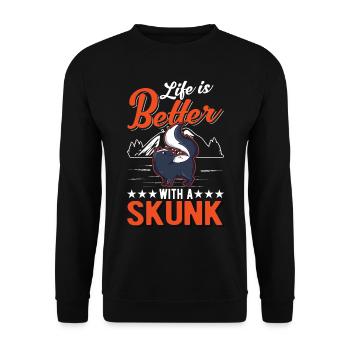 La vie est meilleure avec les mouffettes - Sweat-shirt Unisexe - noir - Devant - Alina (178cm) & Michal (187cm)