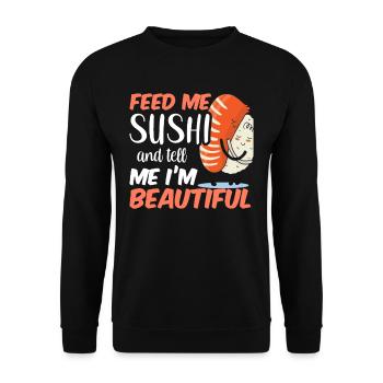 Nourrir des sushis et me dire que je suis belle - Sweat-shirt Unisexe - noir - Devant - Alina (178cm) & Michal (187cm)
