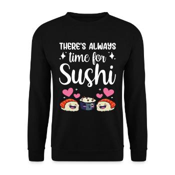 It's always time for sushi fan food lovers - Unisex Sweatshirt - black - Front - Alina (178cm) & Michal (187cm)