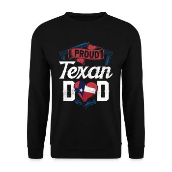Proud Texan Father Texan Pride Texas - Unisex Sweatshirt - black - Front - Alina (178cm) & Michal (187cm)