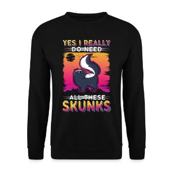 Cadeau Skunk - Sweat-shirt Unisexe - noir - Devant - Alina (178cm) & Michal (187cm)