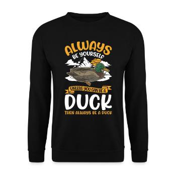 Ducks Gift Duck Duck Breeder - Unisex Sweatshirt - black - Front - Alina (178cm) & Michal (187cm)