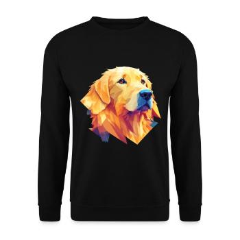 Golden Retriever Hund Haustier und Hunde Freund - Unisex Pullover - Schwarz - Vorne - Alina (178cm) & Michal (187cm)