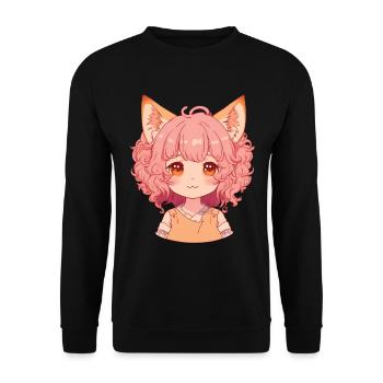 Fox Girl Kawaii Anime Foxes Manga Chibi - Sweat-shirt Unisexe - noir - Devant - Alina (178cm) & Michal (187cm)