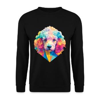 Pudel Hund Polygon Hunde Design Haustier Pudel - Unisex Pullover - Schwarz - Vorne - Alina (178cm) & Michal (187cm)