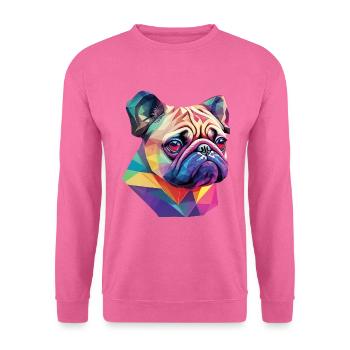 Mops Hund süß Hunderasse Möpse Hunde Pug Design - Unisex Pullover - Pink - Vorne