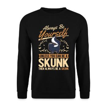 Sois toujours toi-même Skunk Stinkntier - Sweat-shirt Unisexe - noir - Devant - Alina (178cm) & Michal (187cm)