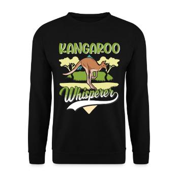 Kangaroo Whisperer Australia Kangaroo - Unisex Sweatshirt - black - Front - Alina (178cm) & Michal (187cm)