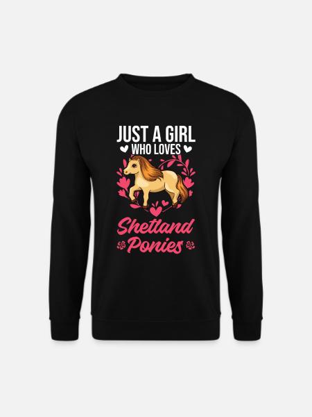 Shetland Pony Mädchen Shetland-Pony Shetty - Unisex Pullover - Schwarz