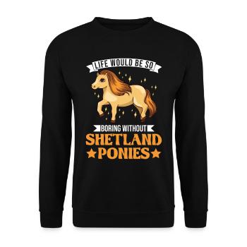 Shetland Pony Gift Shetty - Unisex Sweatshirt - black - Front - Alina (178cm) & Michal (187cm)
