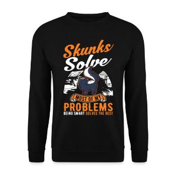 Stinktier Liebhaber - Unisex Pullover - Schwarz - Vorne - Alina (178cm) & Michal (187cm)