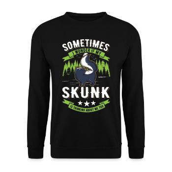 Skunk Gift - Unisex Sweatshirt - black - Front - Alina (178cm) & Michal (187cm)