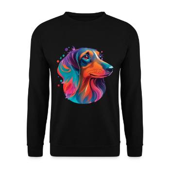 Dachshund Dachshund Dog Dogs Dogs Dog Love Pet - Unisex Sweatshirt - black - Front - Alina (178cm) & Michal (187cm)