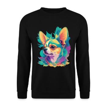 Chihuahua Hund Hunde Design Haustier Hundeliebe - Unisex Pullover - Schwarz - Vorne - Alina (178cm) & Michal (187cm)