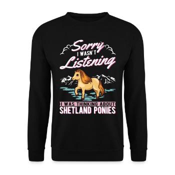 Poney Shetland Shetland-Poney Shetty - Sweat-shirt Unisexe - noir - Devant - Alina (178cm) & Michal (187cm)