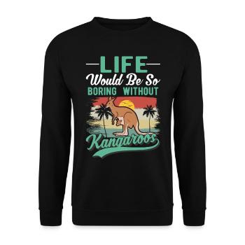 Kangourou australien Kangourou australien - Sweat-shirt Unisexe - noir - Devant - Alina (178cm) & Michal (187cm)