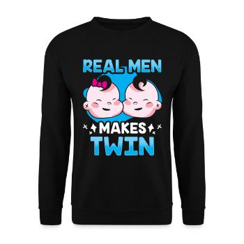 De vrais hommes font de l’humour aux jumeaux Gémeaux - Sweat-shirt Unisexe - noir - Devant - Alina (178cm) & Michal (187cm)